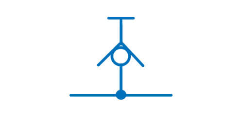 Symbol graficzny odpowietrznika chwilowego o zadanej wartości